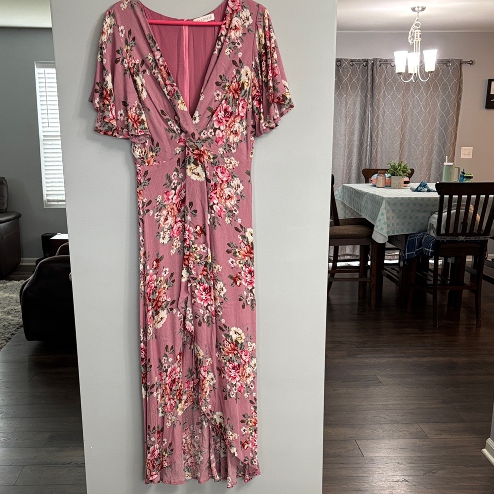 Floral Pink Maxi Dress